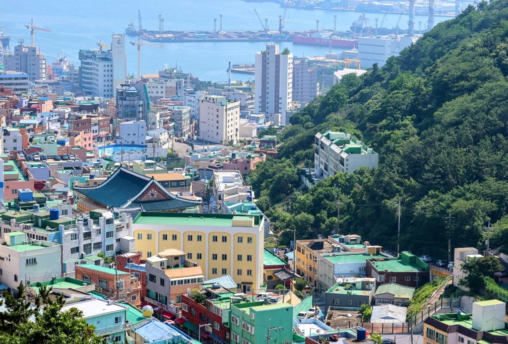 Vistas de Busan desde Gamcheon-dong.